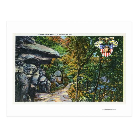 Flirtation Walk View of the Kissing Rock Postcard