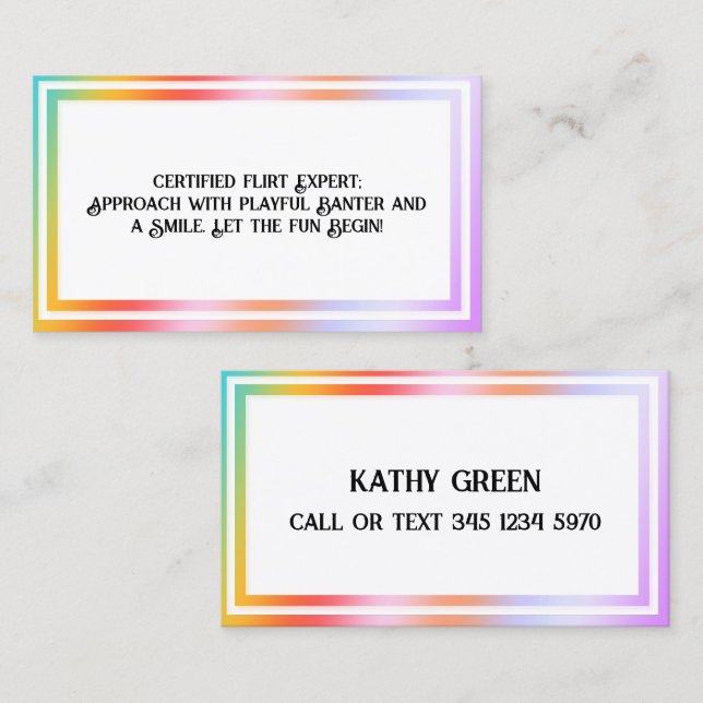 Flirting Hologram Business Card (Front/Back)
