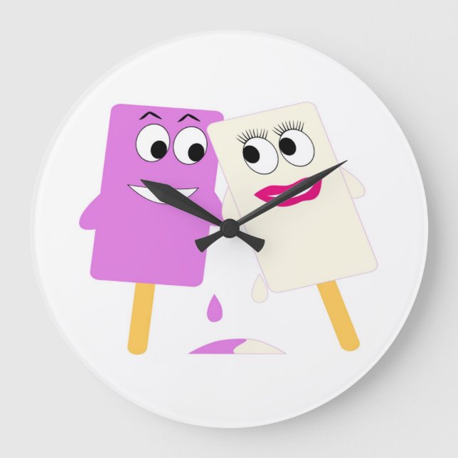 FLIRTING ICE CREAM POPS LARGE CLOCK (Front)