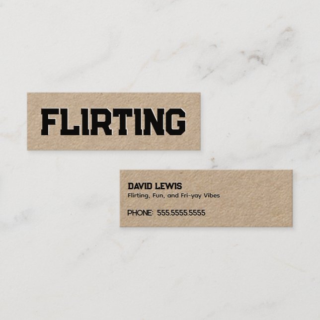 Flirting Simple Mini Business Card (Front/Back)