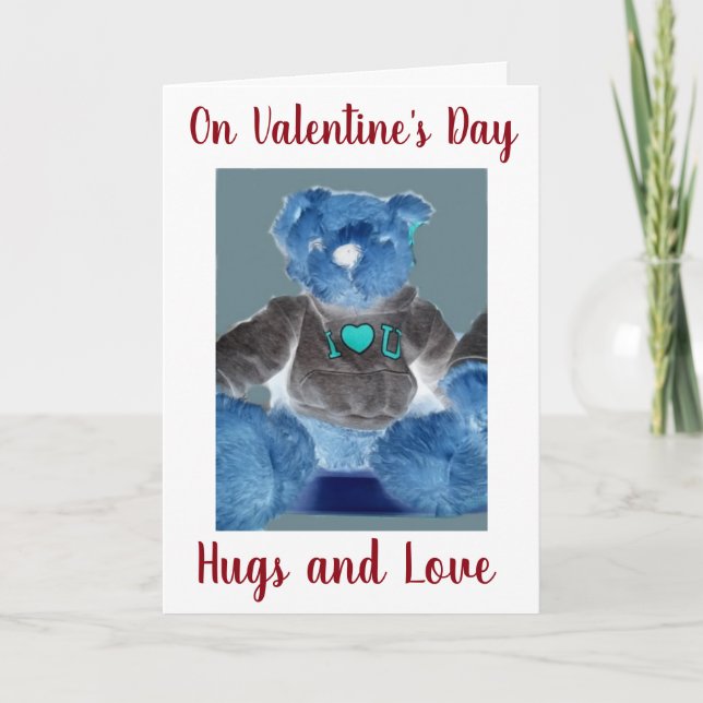 **FLIRTING TEDDYBEAR** FOR YOU ON VALENTINE'S DAY HOLIDAY CARD (Front)