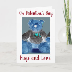 **FLIRTING TEDDYBEAR** FOR YOU ON VALENTINE'S DAY HOLIDAY CARD