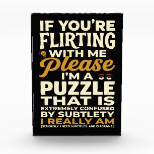 Flirting With Me Please Confused Puzzle Funny Photo Block