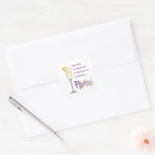 Flirtini Pineapple Mimosa Cocktail Recipe Art Square Sticker