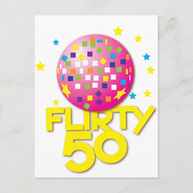 FLIRTY 50 fifty birthday gift present Postcard (Front)