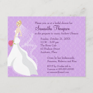 Flirty Blonde Lilac Bridal Shower Invitation