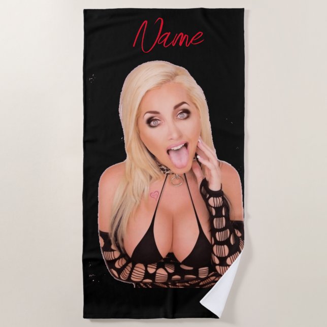 Flirty blonde Thunder_Cove  Beach Towel (Front)