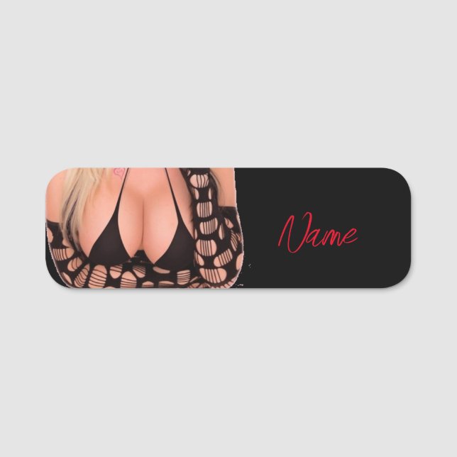 Flirty blonde Thunder_Cove Name Tag (Front)