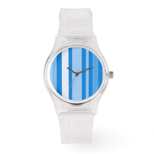 Flirty Blue Stripes Watch (Front)