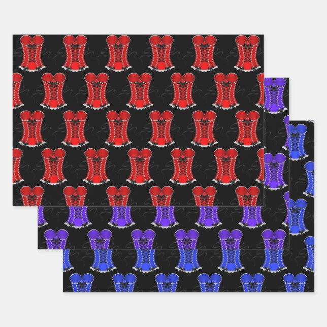 Flirty Corset Collection Pattern Wrapping Paper Sheet (Set)
