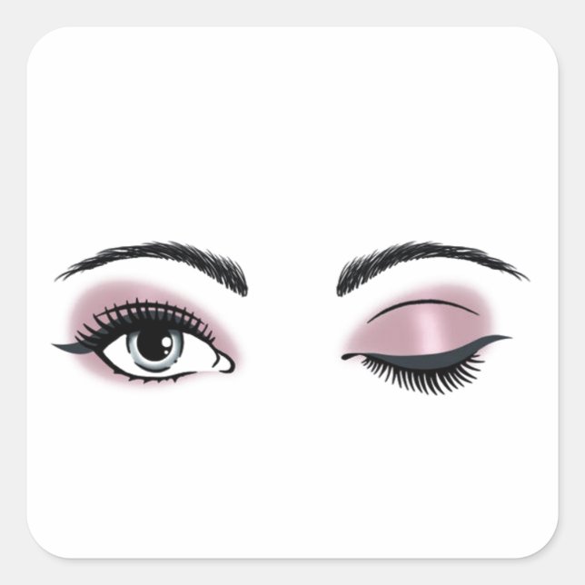Flirty Eyes Square Sticker (Front)