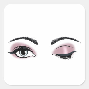 Flirty Eyes Square Sticker