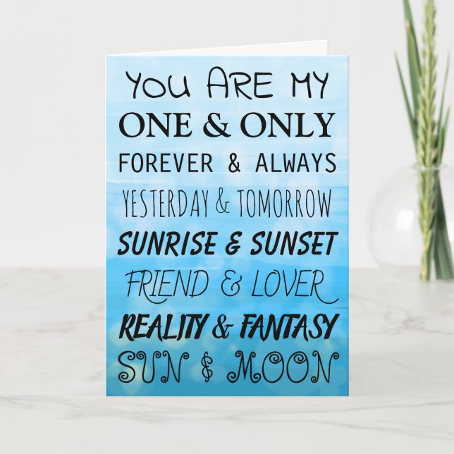Flirty Now and Forever, I Love You   Card (Front)