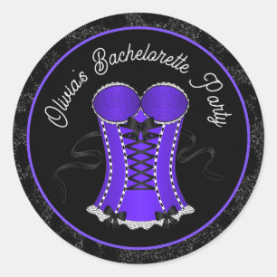 Flirty Purple Corset  Classic Round Sticker