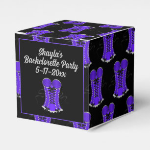 Flirty Purple Corset Cube Favour Box