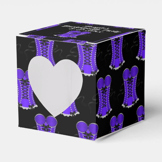 Flirty Purple Corset Heart Favour Box (Front Side)