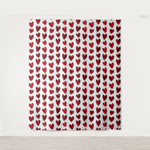 Flirty Red Hearts Valentine's Day Photo Backdrop Tapestry