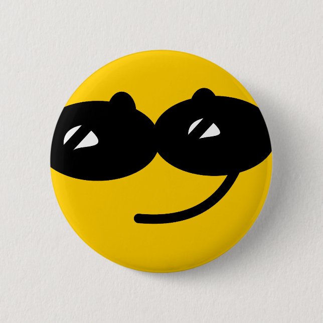Flirty sunglasses face 6 cm round badge (Front)