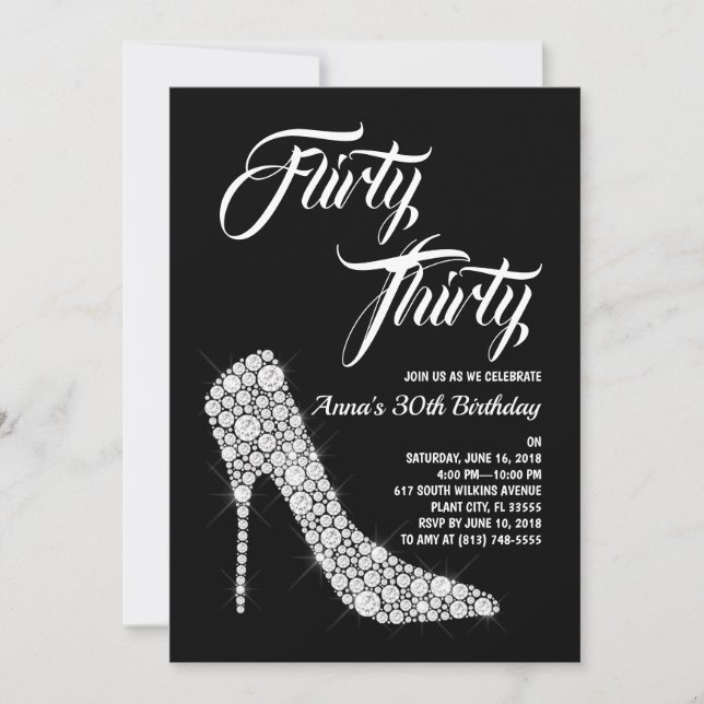 Flirty Thirty Birthday Invite (Front)