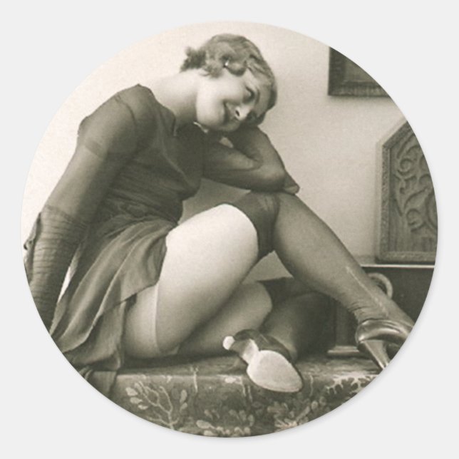 Flirty Vintage Pin-Up Girl Stickers (Front)