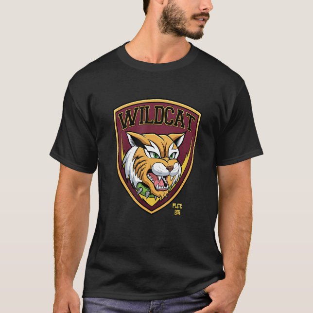 Flite Boi  Bethune Cookman Wildcats Shield Graphic T-Shirt (Front)