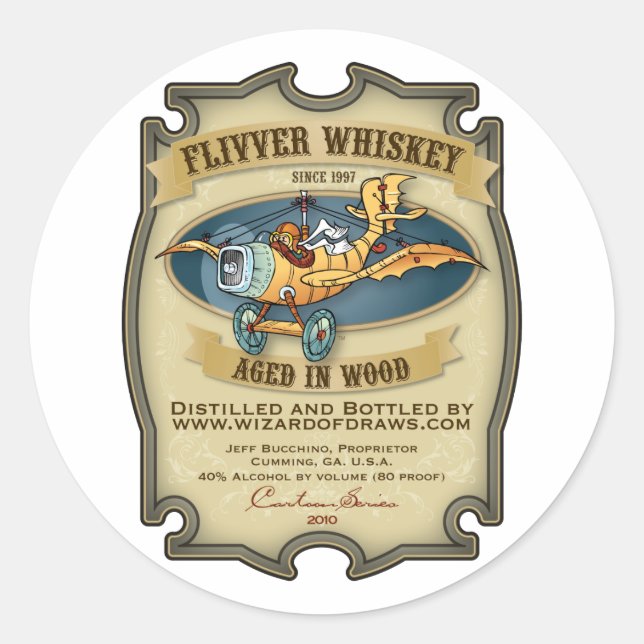 Flivver Whiskey Label (Front)