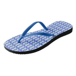 Fllip Flop - Blue Wicker Pattern Flip Flops