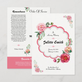 Floal Funeral Program Flyer Invitation