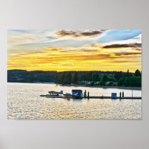 Float Aeroplanes on Lake Coeur d'Alene, Idaho Poster