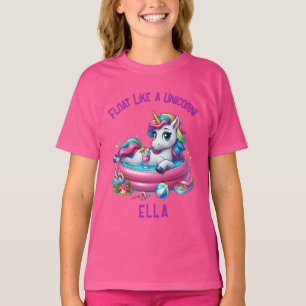 Float Like a Unicorn Pool Party Birthday T-Shirt 
