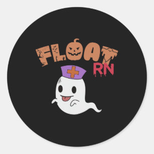 Float Nurse Ghost Boo Crew Halloween Nursing Float Classic Round Sticker