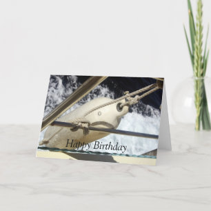 Float on a Boat at Sea Happy Birthday Card