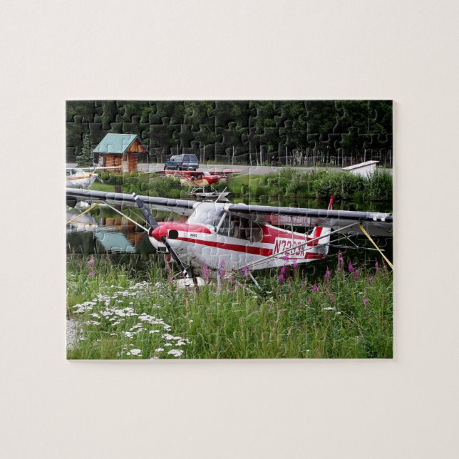 Float plane among the flowers, Alaska Jigsaw Puzzle (Horizontal)