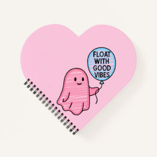 Float with good vibes cute boo design notebook