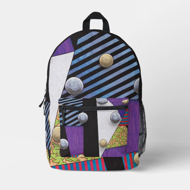 Floaters - Vaporwave Abstract Surrealist Art Printed Backpack (Front)