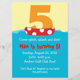 Floatie Five Birthday Invite