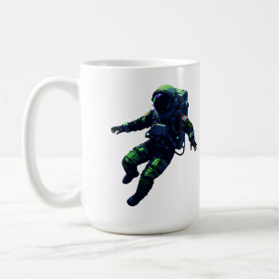 Floating Astronaut in Space Suit Illustration Coffee Mug