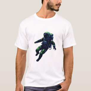 Floating Astronaut in Space Suit Illustration T-Shirt