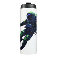 Floating Astronaut in Space Suit Illustration