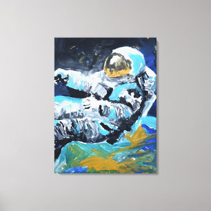 Floating Astronaut Spacewalk Canvas Print