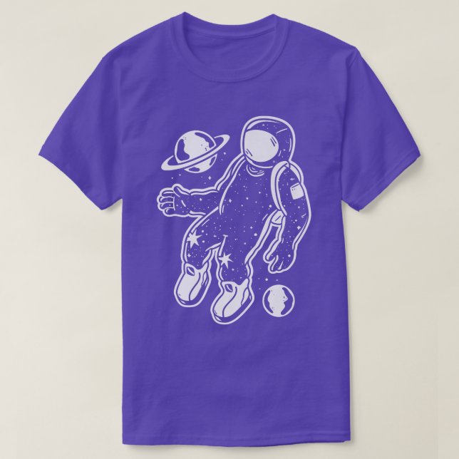Floating Astronaut Universal Planets  T-Shirt (Design Front)
