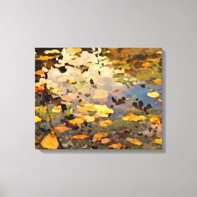 Floating Autumn Leaves Abstract Canvas Print (Front)