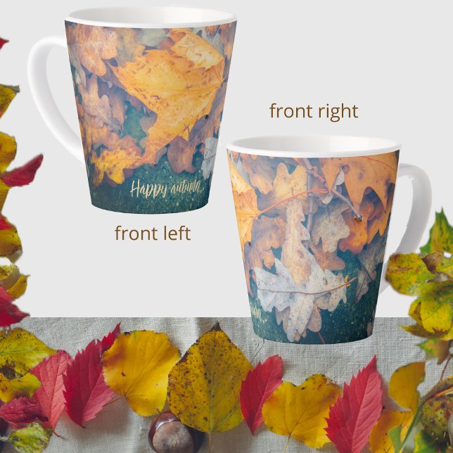 Floating autumn leaves latte mug (Creator Uploaded)