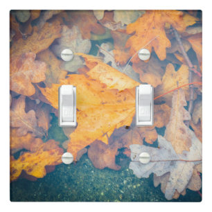 Floating autumn leaves light switch cover