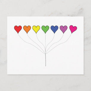 Floating Balloon Hearts Postcard