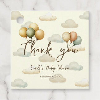 Floating Balloons Adventures Thank you Yellow Favour Tags