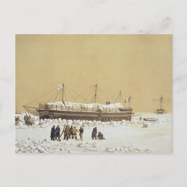 Floating battery La Tonnante in the ice before Kil Postcard (Front)