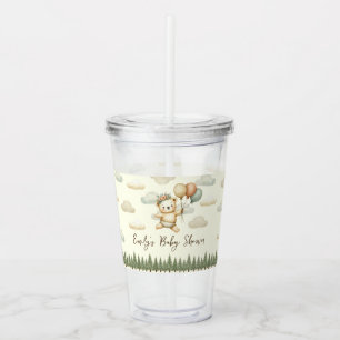 Floating Bear Adventures Baby Shower Acrylic Tumbler