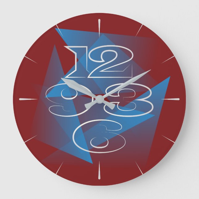 Floating blue fragments large clock (Front)