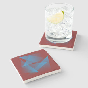Floating blue fragments stone coaster